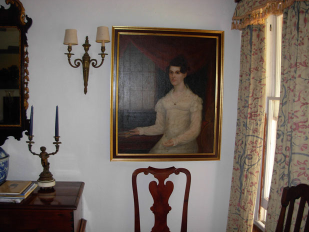 A Portrait of William Cox's second wife. The ghost of his first wife has been seen looking at this portrait