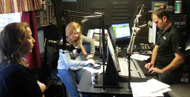 Karen Hollis does a live reading on the 107.7 morning show